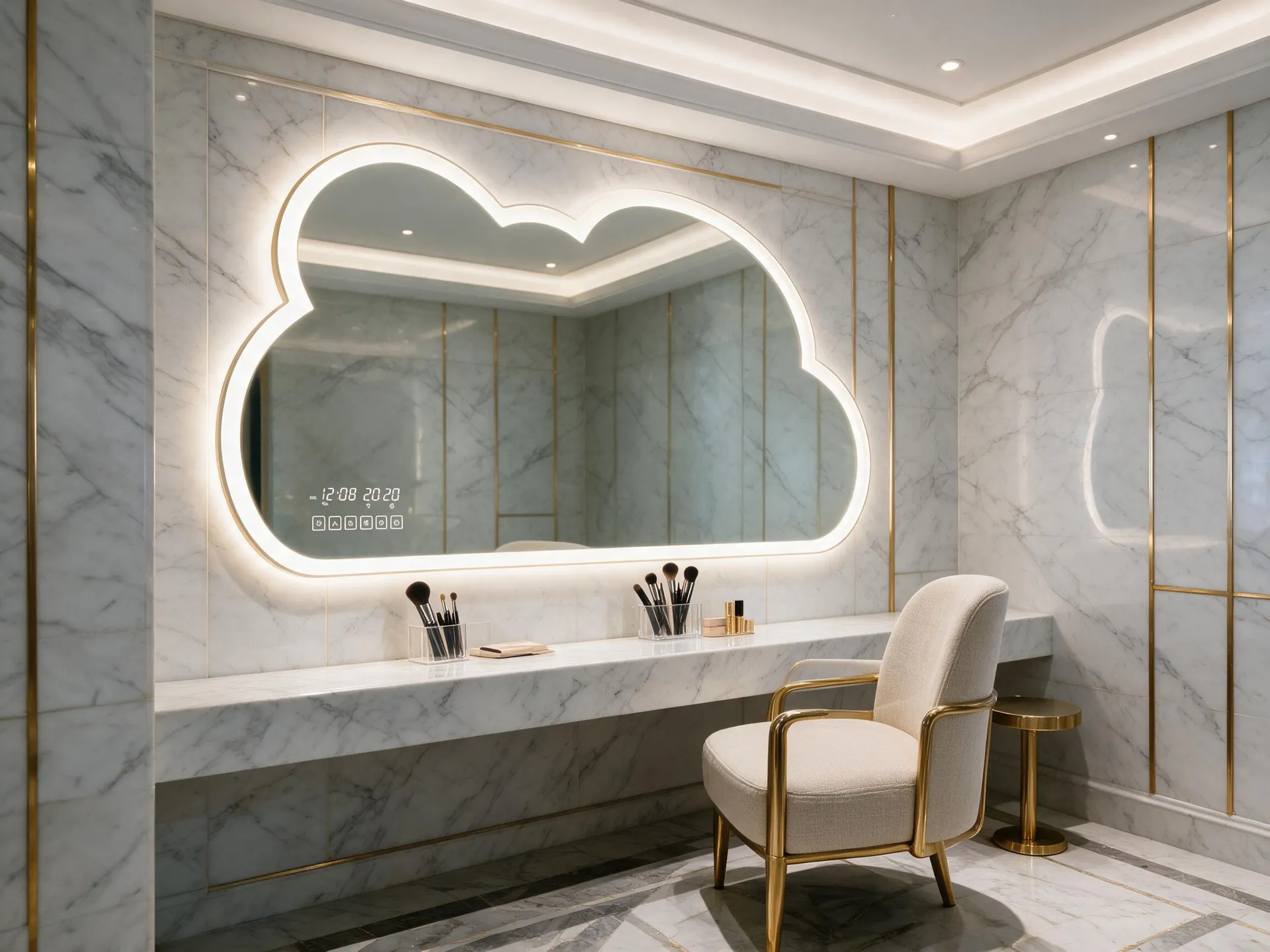 Image of Smart Bathroom Mirror with Touch Sensor Switch - Villa Project