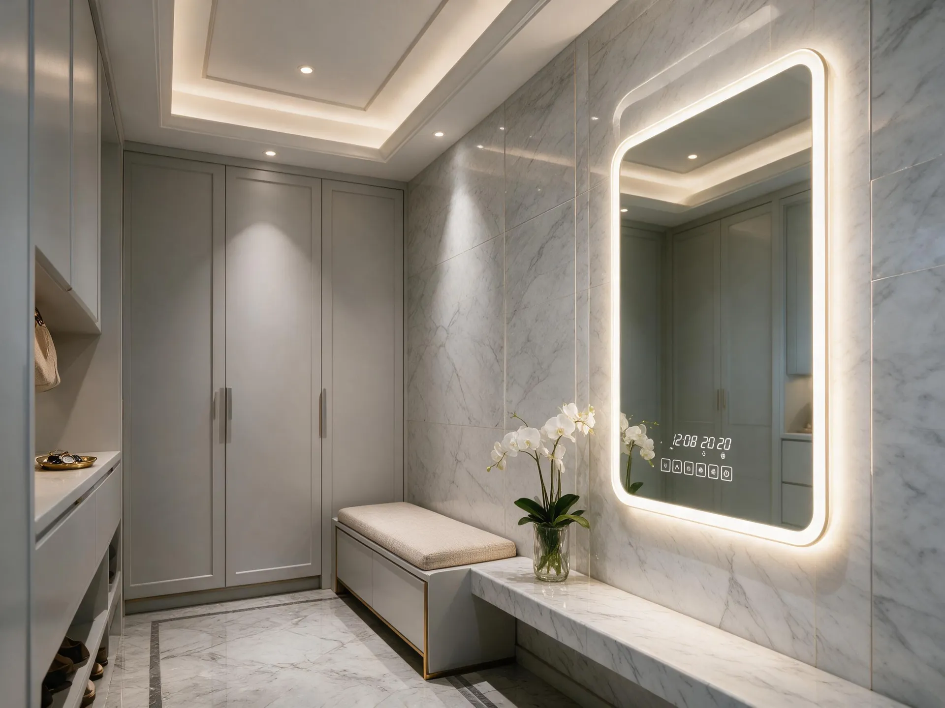 Image of Smart Bathroom three Mirror with Touch Sensor Switch - Villa Project